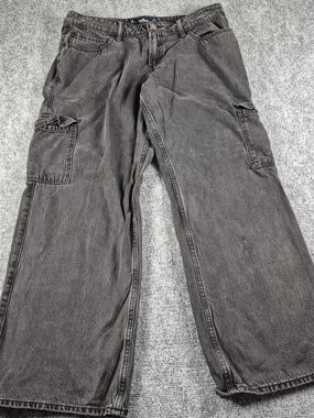 Vintage Hollister Jeans Women's 12RGray Cotton Denim Straight Leg Low-Rise Baggy